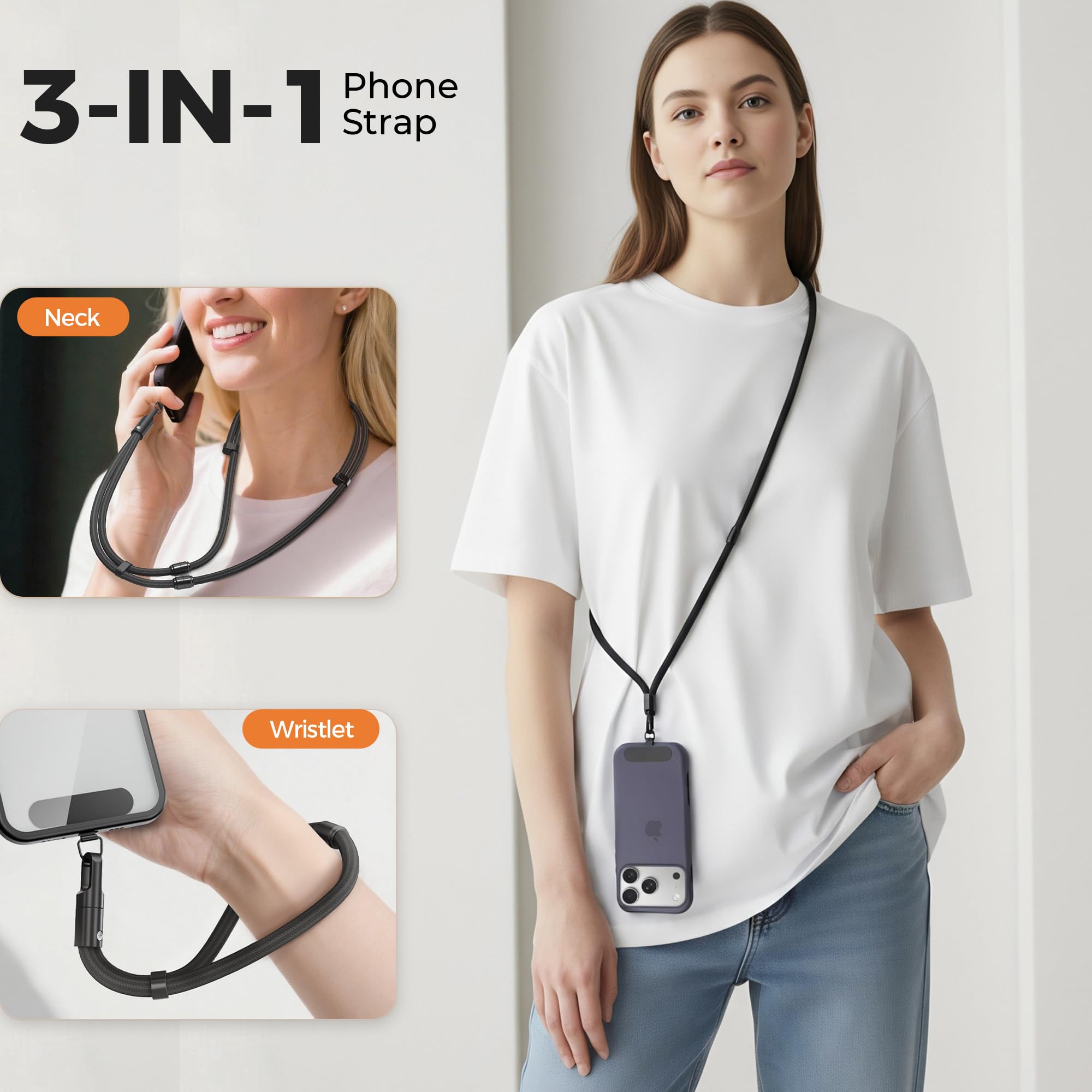 Amazon.com: SURDOCA 3-In-1 Phone Lanyard for Crossbody, Neck